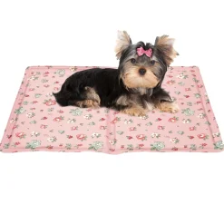 Accessoires Animaux-Tempsl Tapis rafraîchissant fleurs roses