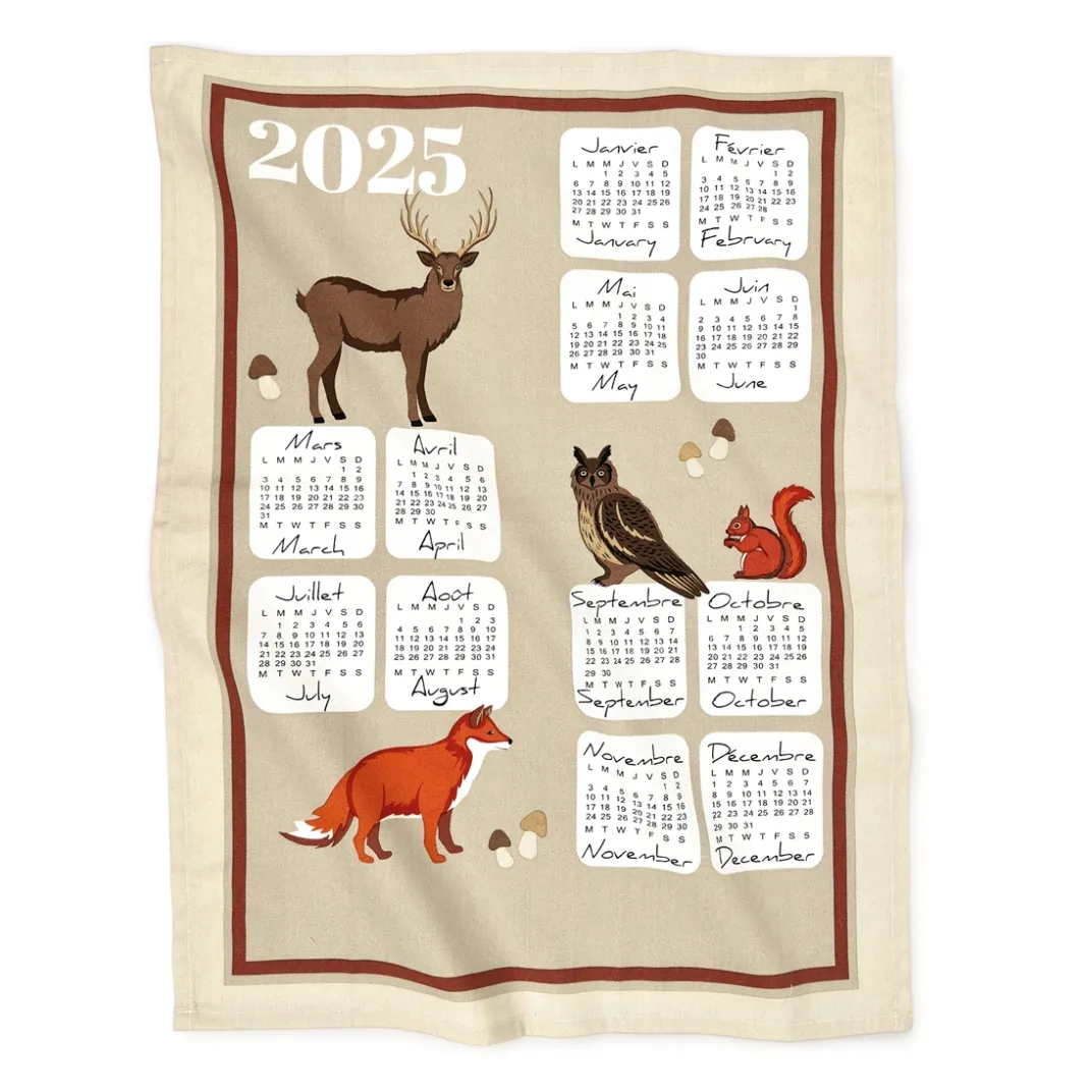 Art De La Table-Tempsl Torchons calendrier 2025 - plusieurs modèles