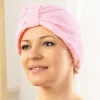 Salle De Bain Et Hygiène-Tempsl Turban sèche-cheveux rose