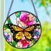Décorations-Tempsl Vitrail papillon